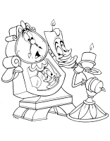 A coloring page of beauty and the beast